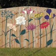 Garden Fence/Wall Stencils XL - Lovestencil - Sunflower/Marigold/Hyacinth/Lily