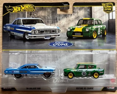 Hot Wheels Ford Custom 64 Galaxie 500 67 Anglia Racer  Premium 2 Pack 1:64