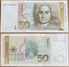 🧿➰ 50 Deutsche Mark 🌀❌ DM note Bundesbank 2 January 1989 ❌🌀 AK9139282S0 ➰🧿