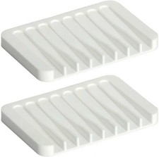 Bar Soap Holder, Silicone Soap Dish, Self-Draining Soap Dishes with, for Shower,