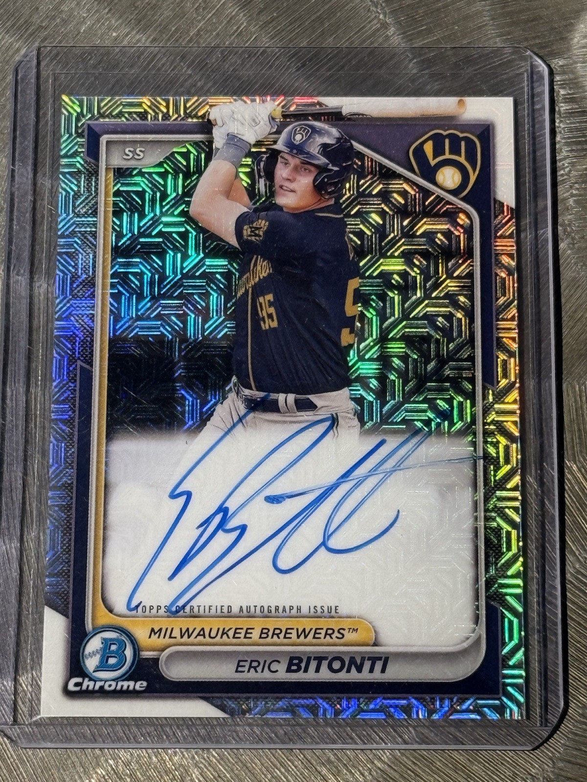 2024 Bowman Mega Box Eric Bitonti Chrome Prospect Auto Mojo Refractor BMA-EBI