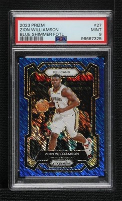 2023-24 Panini Prizm FOTL Blue Shimmer 27/35 Zion Williamson #27 PSA 9 MINT 04dh