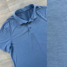 Lululemon Evolution Men s Large Blue Short Sleeve Technical Polo