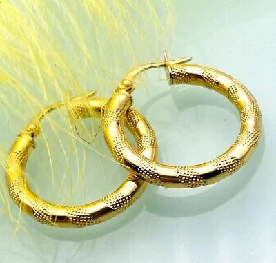 21 mm Creolen 750 Gelbgold 18 KT Gold Ohrringe *rund*👍*WOW* zeitlos elegant - Bild 1 von 4