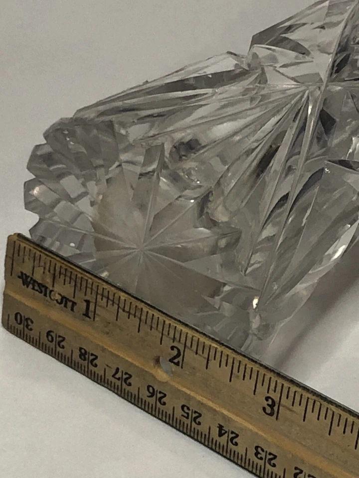 Jarrón Antiguo Cristal Corte 9" Alemán 800 Borde Plata GEBRUDER KUHN Increíblemente Raro  Foto 4 de 4