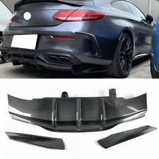 Carbon Fiber Rear Bumper Diffuser Cover For 15-21 Benz C63 AMG S PSM Style 2Door