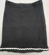 Talbots Skirt 8 Black White Trim Cotton Casual Comfort Coastal Preppy Cottage