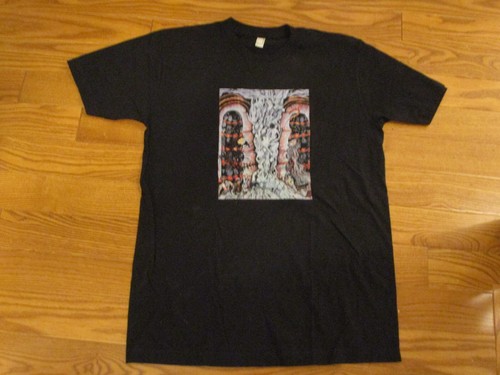 Vintage T Shirt Pillar of Bodies Ghost Spirits Creepy Bizarre Surreal Black - Picture 2 of 10