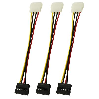 3 Pcs 4 Pin IDE to SATA Power Cable 20cm HDD/SSD Adapter for Computers