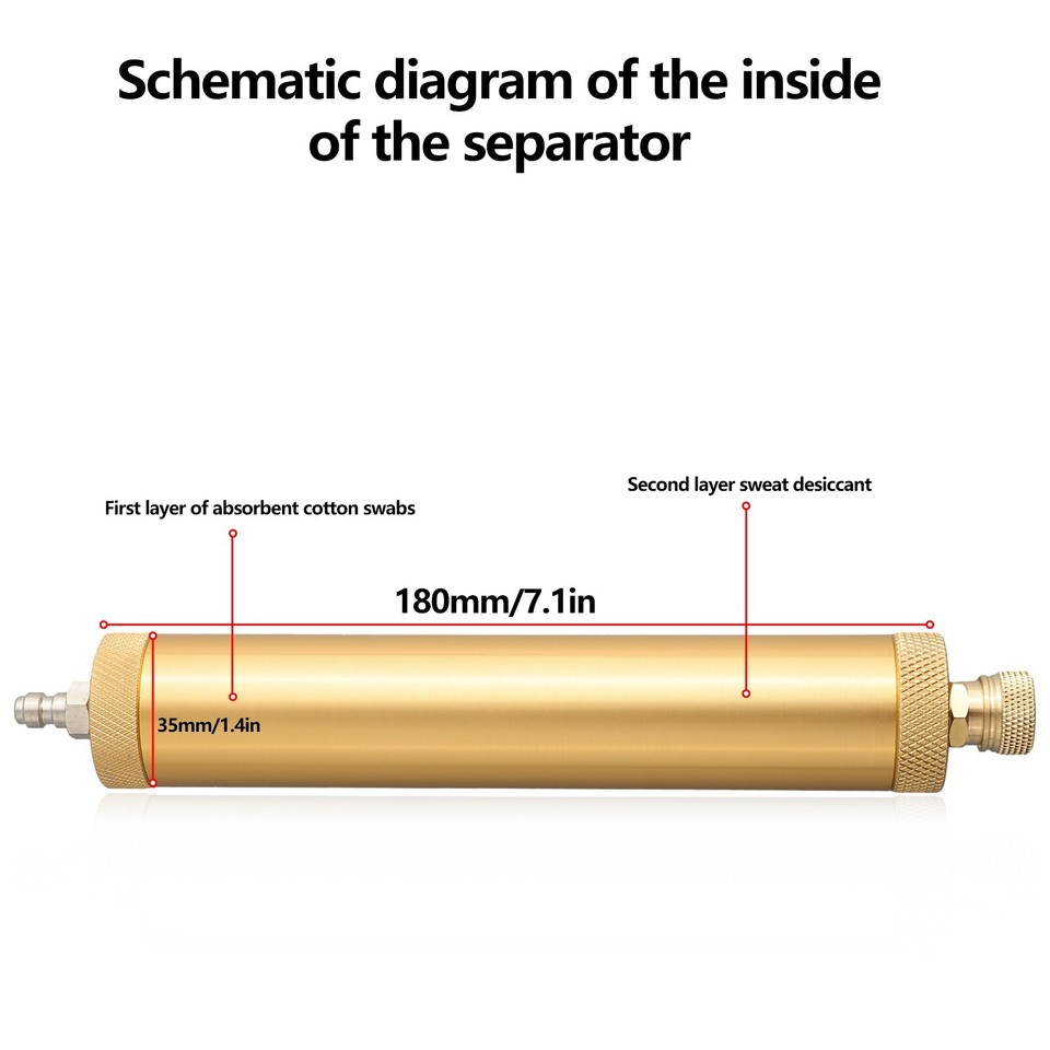 Air Pump Filter Oilwater Separator 30Mpa 4500PSI 35mm*180mm 40*6.8L