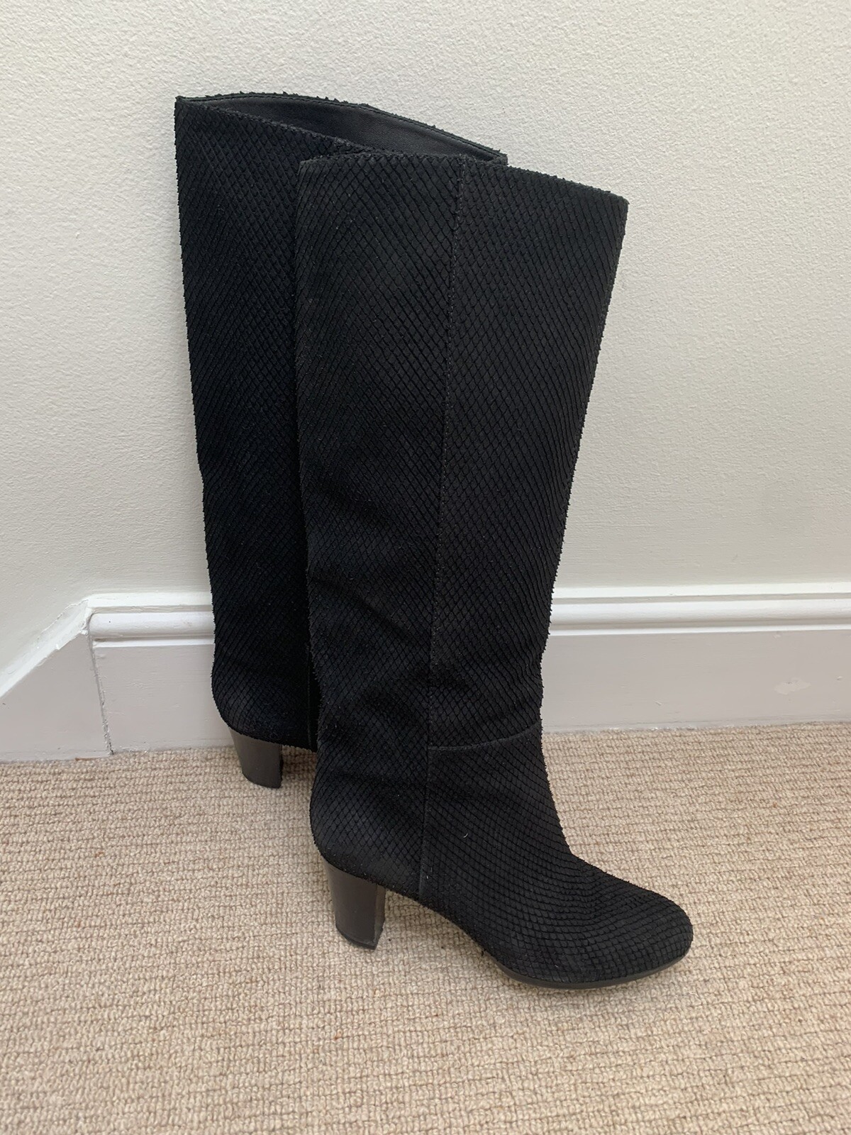 Sergio Rossi Leatger Suede Boots Python Skin Effe… - image 1