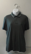 Hugo Boss "Sage Green/Gray" Athleisure Slim Fit Polo w/Teal  White Collar M 