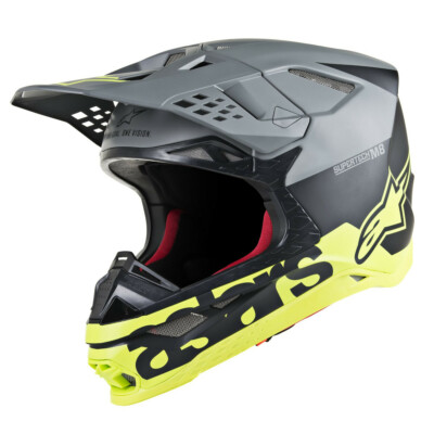 Alpinestars Supertech S-M8 Radium Schwarz Grau Gelb Motocross MX Offroad Helm