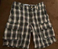 Gap Baby Boys 2 Years Adjustable Waist Hook Closure Cargo Plaid Shorts