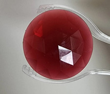 Round Faceted Jewels- German Made- Trans Gold Ruby- Multiple Sizes-Stained Glass