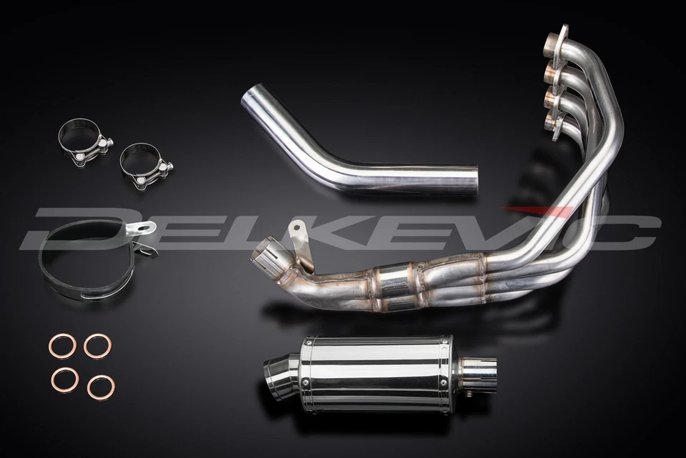 Honda CBR900RR CB900F 919 1992-2008 Full Exhaust 4-1 9" Oval Stainless Muffler - Image 4 of 4