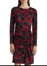 NWT Lauren Ralph Lauren Red Paisley Long Sleeve Dress Size 10