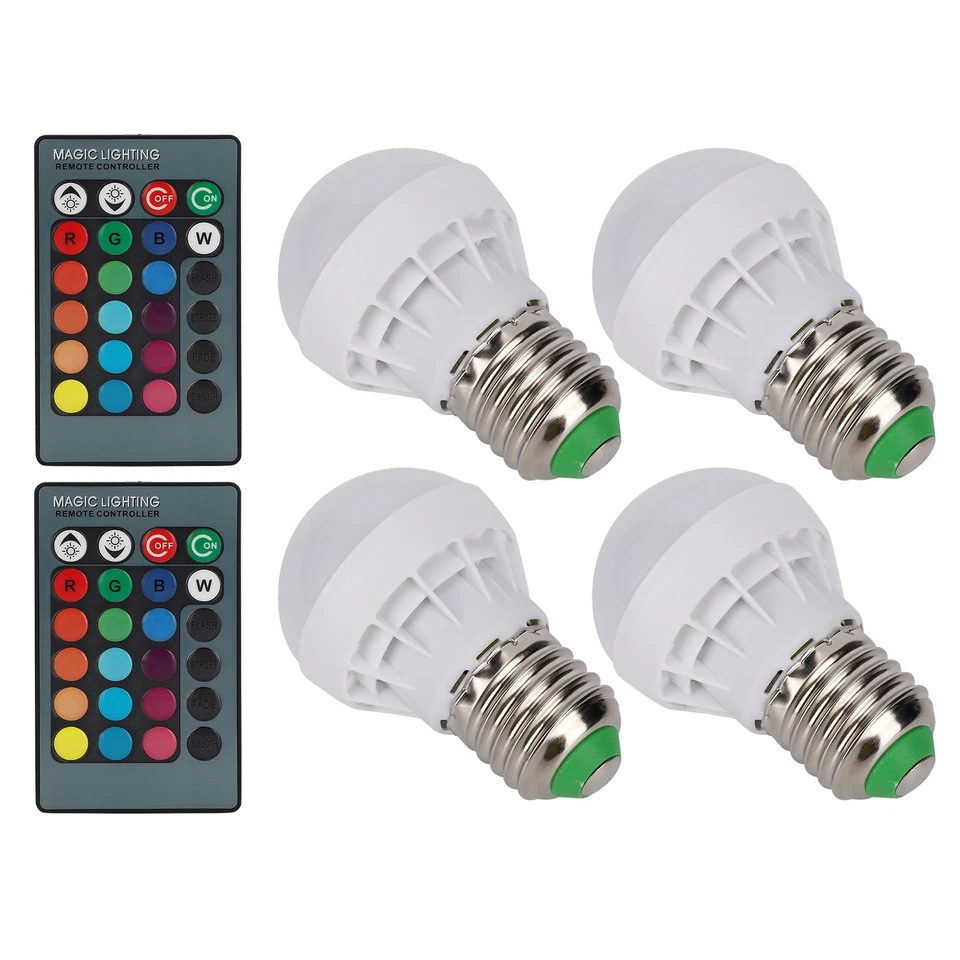 E27 RGB Color Changing Light Bulbs 40W LED Light Bulb With Remote Control Hom AC - Image 3 of 4