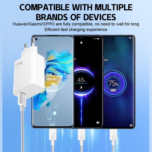 120W USB Super Fast Charger Adapter TypeC 6A Data Cable Charger Set Quick Cha^>d - Zdjęcie 5 z 16