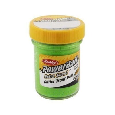 Berkley Extra Scented Glitter Trout Bait 1-3/4 oz Jar Spring Green STBGSG