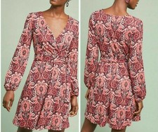 Anthropologie Paisley Belted Dress by Maeve $148 Sz S - NWT
