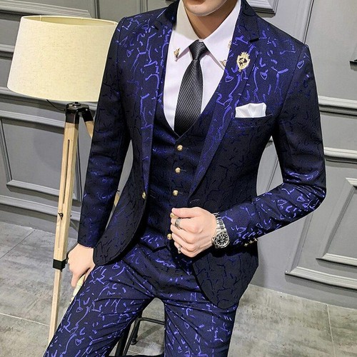 Groom Tuxedo Suits Sets Coat Pant Vest 