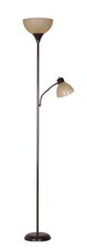Mainstays 72'' Brown Combo Floor Lamp With Reading Lamp, Modern Design