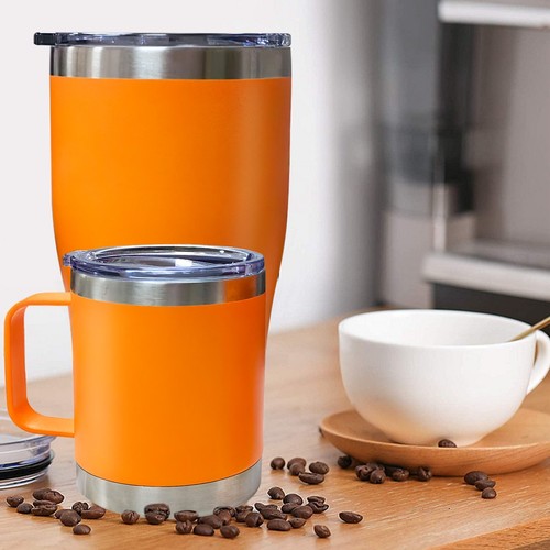 Kaffeetasse mit Griffdeckel Reisetasse Edelstahl Isoliertasse 20 & 12oz - Bild 16 von 43
