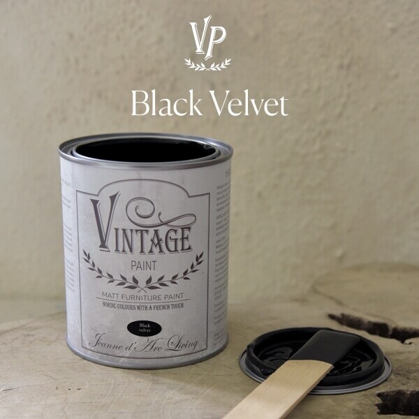 CHALK PAINT 700ML BLACK VELVET EFFETTO SHABBY - VINTAGE PAINT