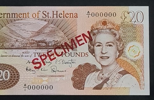 2004 SAINT HELENA 20 Pounds"SPECIMEN"@British Administration@GEM UNC@【P-13s】 - Picture 3 of 5