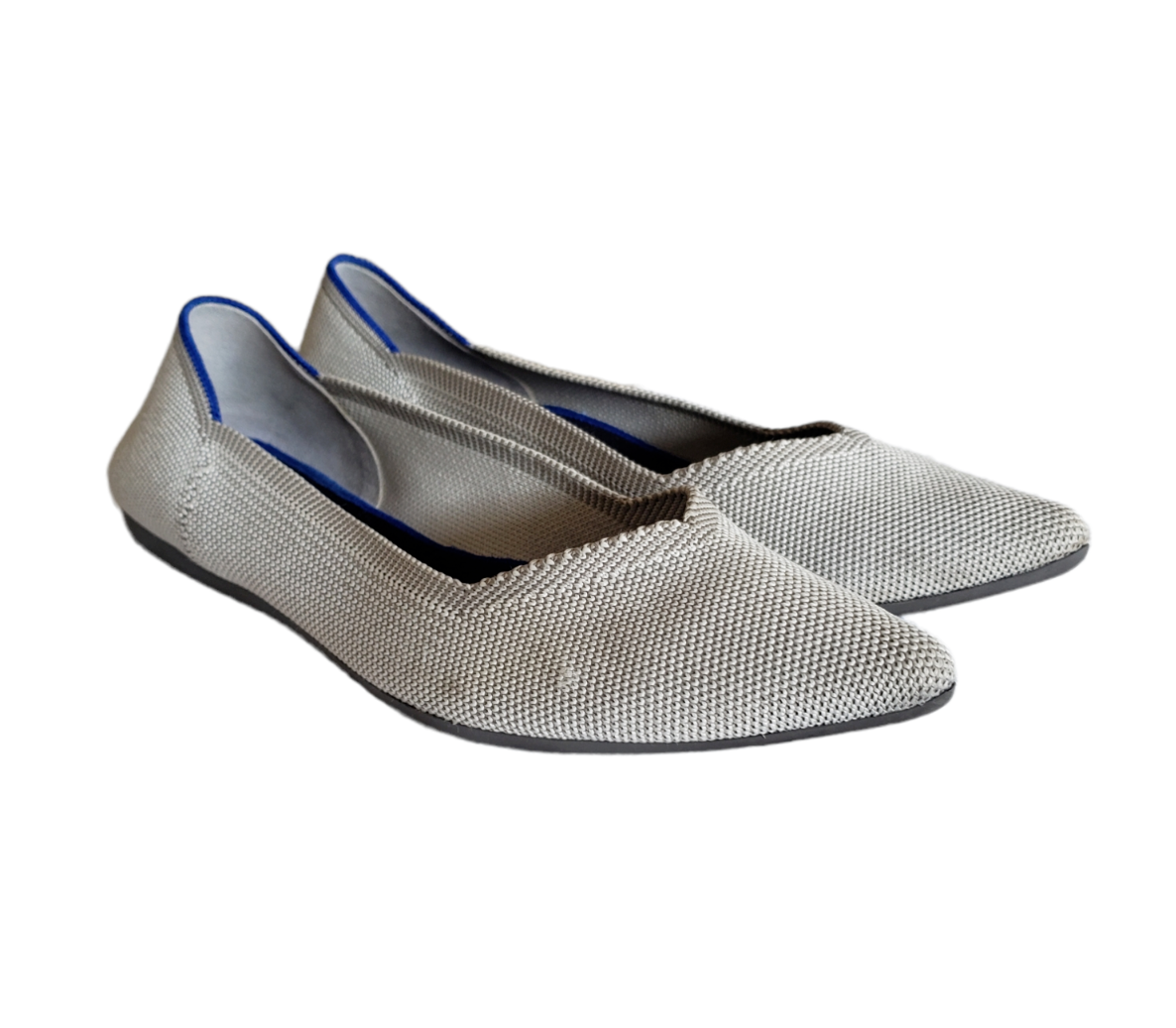 Rothy's Flax Birdseye Light Grey Pointed Flats Women's Size