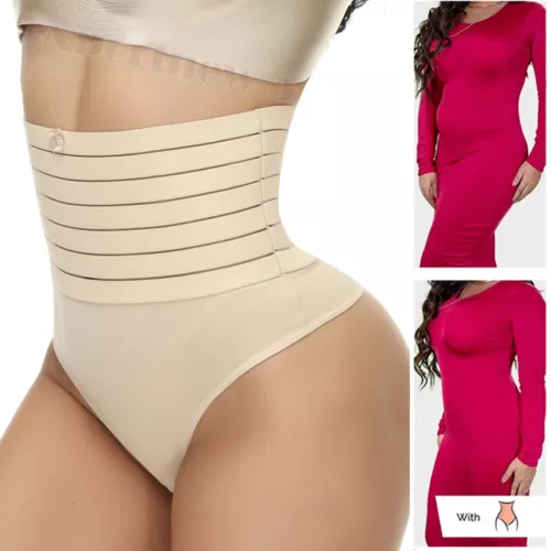Women's Compression Shapewear Panties High Waist Thong Tummy Control Body Shaper - Picture 1 of 35