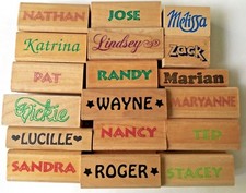 Personalized Name Rubber Stamp - Your Coice of Names From K thru Z   New