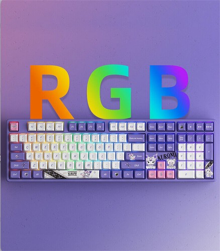 Akko Kuromi Theme Klawiatura mechaniczna Bezprzewodowa klawiatura Bluetooth USB RGB 108 SZTUK - Zdjęcie 5 z 12