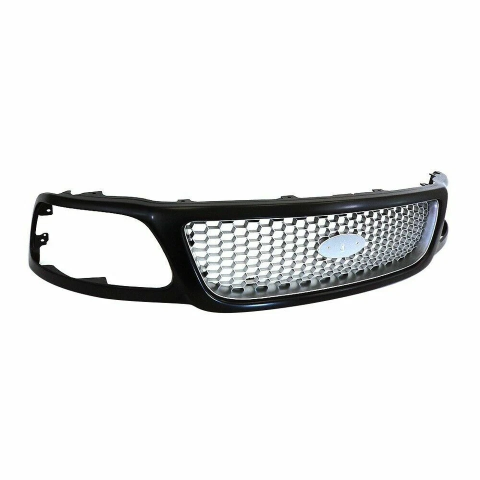 For 1999-04 Ford F150 F250 Pickup Front Grille Black Shell with Honeycomb Insert Foto 3 de 4
