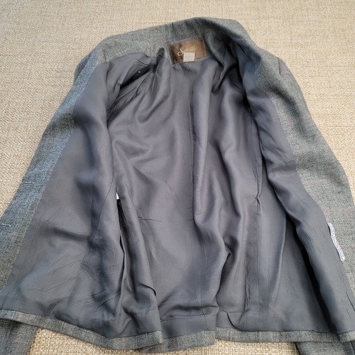 Blazer vintage Saville donna etichetta taglia 10 quadri 100% lana peggiorata carriera USA - Foto 5 di 12