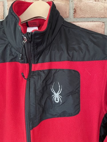 SPYDER KIDS Boy’s Red/Black Fleece/Nylon Full Zip Jacket Size XXL - Picture 3 of 9