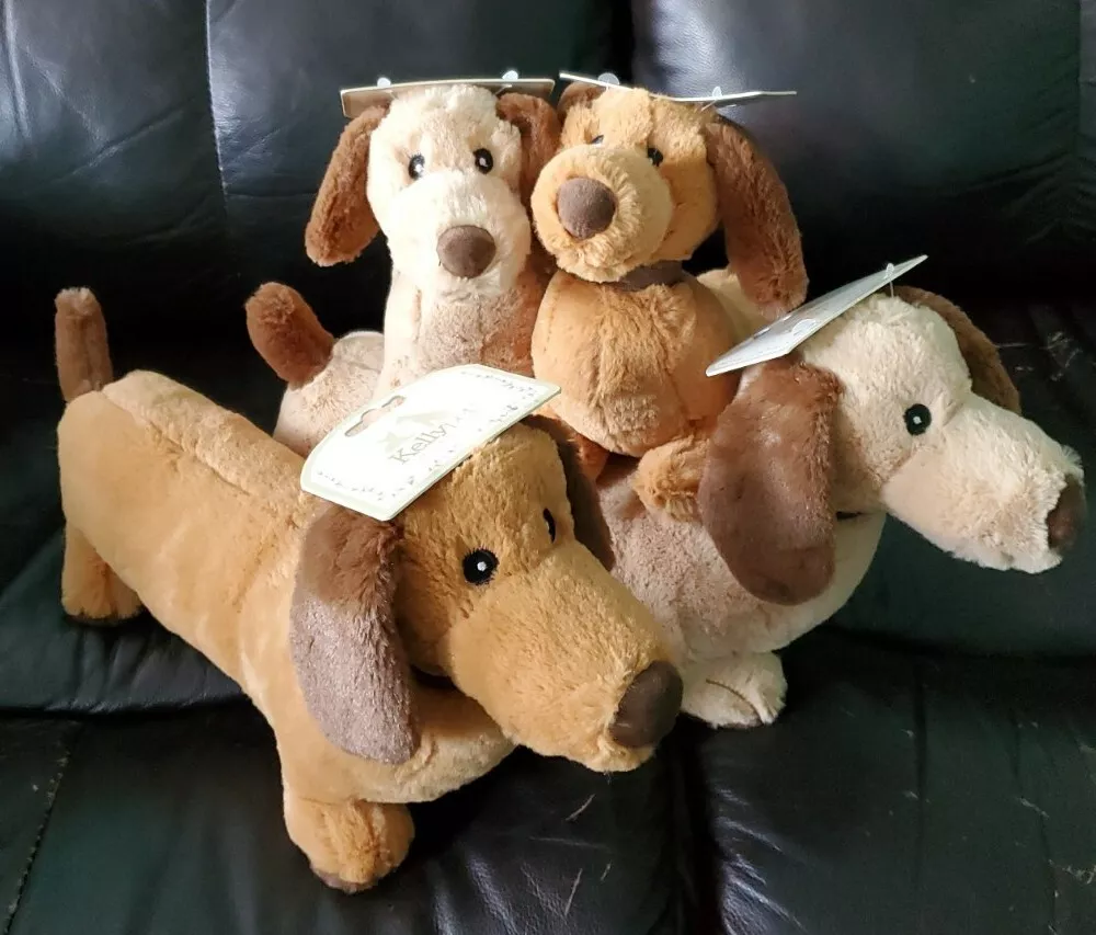 Kellytoy Dachshund Dog Toy w Squeaker Brown Beige 11