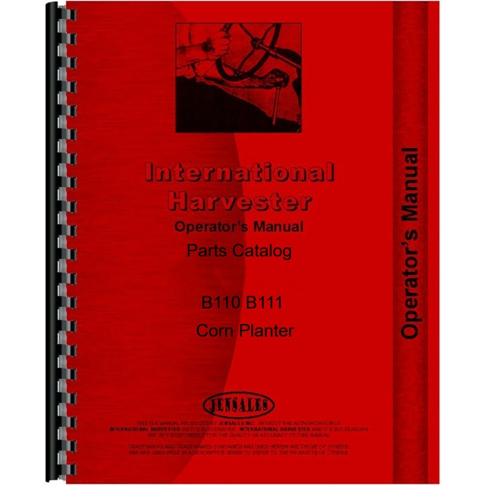 IH International B-110 B-111 operadores de maceta de maíz catálogo de piezas manuales