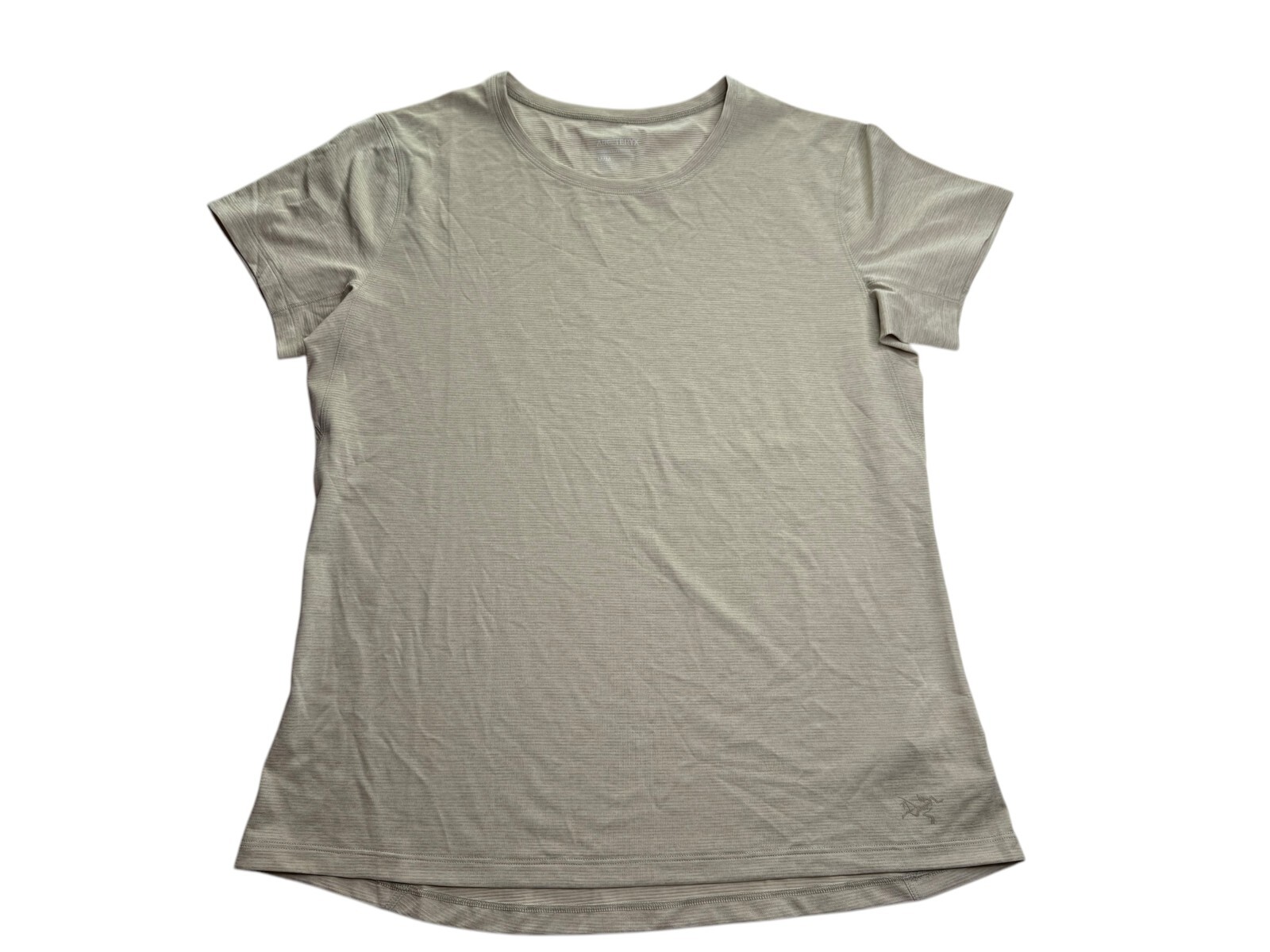 Top camicia donna manica corta ARC'TERYX. Righe beige marrone chiaro taglia donna M