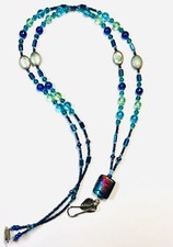 Handcrafted Beaded Lanyard/ID Holder/Security Badge, Glass Beads, Lovely 