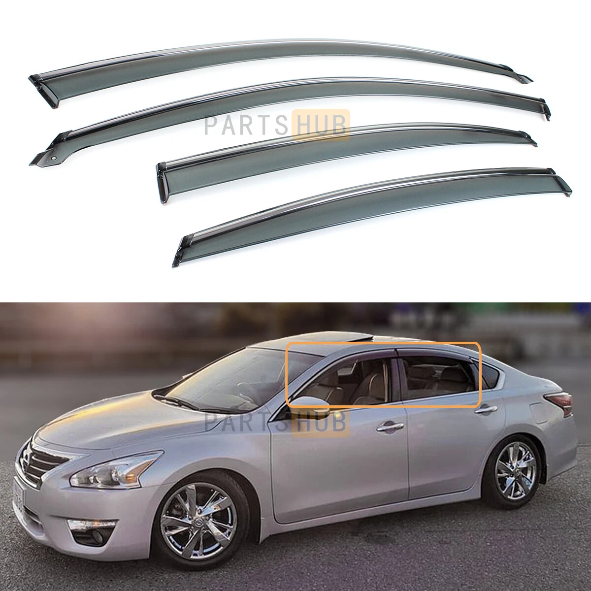 2013-18 Nissan Altima Window Visors Wind Deflectors Rain Guards – EOS Visors