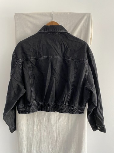 NEXT Black Denim Oversized Trucker Jacket Size 15 Years (R) - Picture 3 of 4