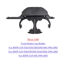 For BMW 5 Series E39 1996-2003 Front Center Console Drink Cup Holder Black LHD