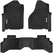 OEDRO Car Floor Mats Liners for 2002-2008 Dodge Ram 1500 Quad Cab TPE 3D Molded