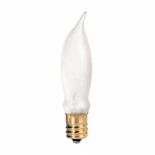 Bulbrite 7.5CFF/15/3 7.5W Flame Candelabra Tip Chandelier Bulb, Frost