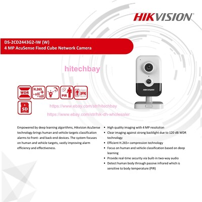 Hikvision DS-2CD2443G2-IW 4MP WiFi AcuSense IP Camera POE 2-Way 