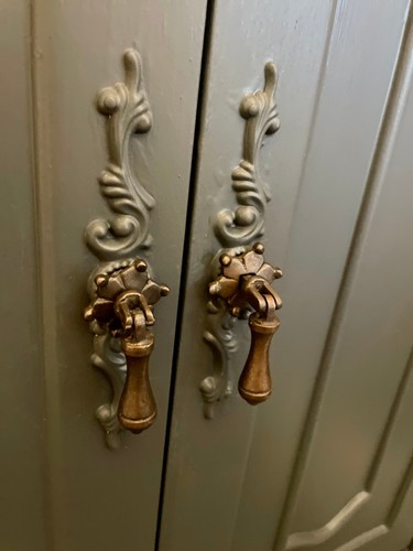 2 Vintage Bronze Hinged Tear Drop pendant handles pulls knobs w/screws 2 1/4" - Picture 7 of 9
