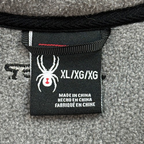 Spyder Jacket Boys XL Gray Black Fleece 1/4 Snap Pullover Outdoor Casual - Picture 6 of 16