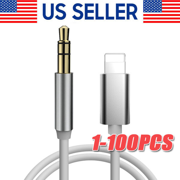 iPhone 7/8/X/XR/11/12/13 Pro Max 8-Pin to 3.5mm AUX Car Audio Adapter Cable